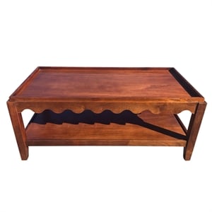 Carolina Chair & Table Rectangular Scallop Mango Wood Coffee Table in Chestnut