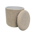Carolina Chair & Table Round Handwoven Fabric Storage Ottoman in Natural