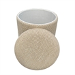 Carolina Chair & Table Round Handwoven Fabric Storage Ottoman in Natural