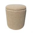 Carolina Chair & Table Round Handwoven Fabric Storage Ottoman in Natural