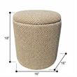 Carolina Chair & Table Round Handwoven Fabric Storage Ottoman in Natural