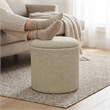 Carolina Chair & Table Round Handwoven Fabric Storage Ottoman in Green