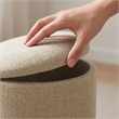 Carolina Chair & Table Round Handwoven Fabric Storage Ottoman in Green