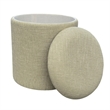 Carolina Chair & Table Round Handwoven Fabric Storage Ottoman in Green