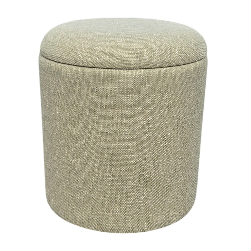 Carolina Chair & Table Round Handwoven Fabric Storage Ottoman in Green