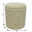 Carolina Chair & Table Round Handwoven Fabric Storage Ottoman in Green