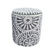 Carolina Chair & Table Round Handwoven Fabric Storage Ottoman in Gray
