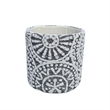 Carolina Chair & Table Round Handwoven Fabric Storage Ottoman in Gray
