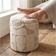 Carolina Chair & Table Round Handwoven Fabric Storage Ottoman in White