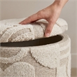 Carolina Chair & Table Round Handwoven Fabric Storage Ottoman in White
