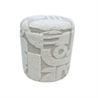 Carolina Chair & Table Round Handwoven Fabric Storage Ottoman in White