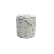 Carolina Chair & Table Round Handwoven Fabric Storage Ottoman in White