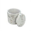 Carolina Chair & Table Round Handwoven Fabric Storage Ottoman in White