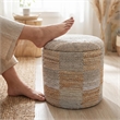 Carolina Chair & Table Round Handwoven Fabric Storage Ottoman in Yellow