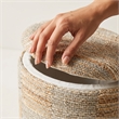 Carolina Chair & Table Round Handwoven Fabric Storage Ottoman in Yellow