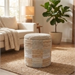Carolina Chair & Table Round Handwoven Fabric Storage Ottoman in Yellow