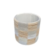 Carolina Chair & Table Round Handwoven Fabric Storage Ottoman in Yellow