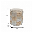 Carolina Chair & Table Round Handwoven Fabric Storage Ottoman in Yellow