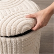 Carolina Chair & Table Handwoven Storage Ottoman with Hidden Nook in Cream