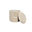 Carolina Chair & Table Handwoven Storage Ottoman with Hidden Nook in Cream