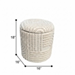 Carolina Chair & Table Handwoven Storage Ottoman with Hidden Nook in Cream