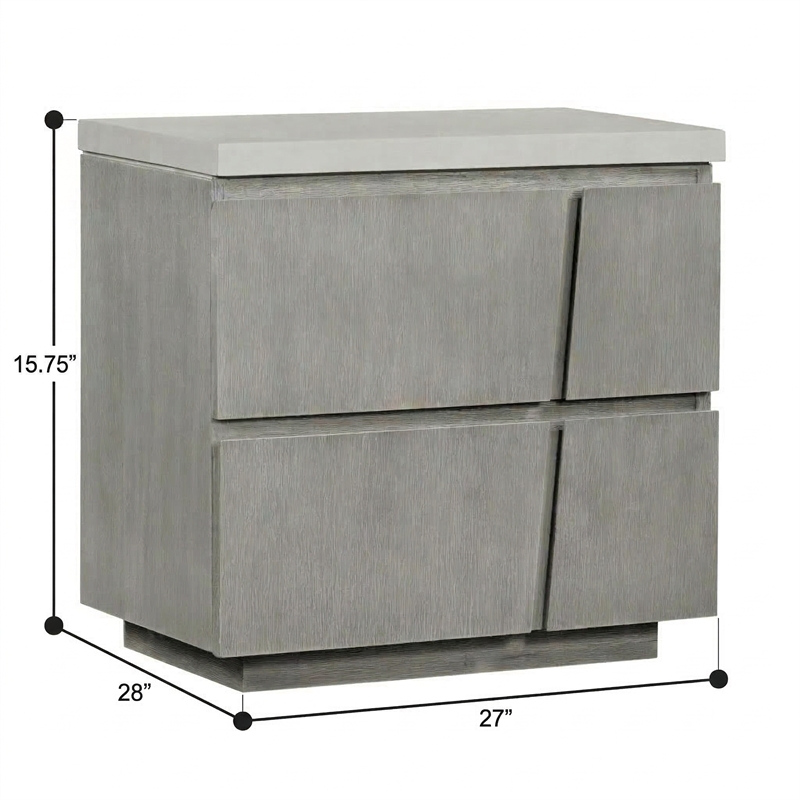 Carolina Chair & Table Largo Accent Table with Concrete Top in White