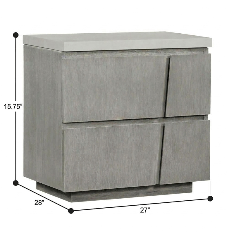Carolina Chair & Table Largo Accent Table with Concrete Top in White