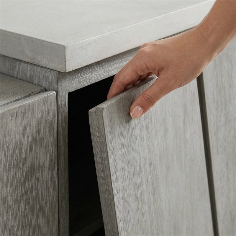 Carolina Chair & Table Largo Sideboard in Gray Concrete and Acacia
