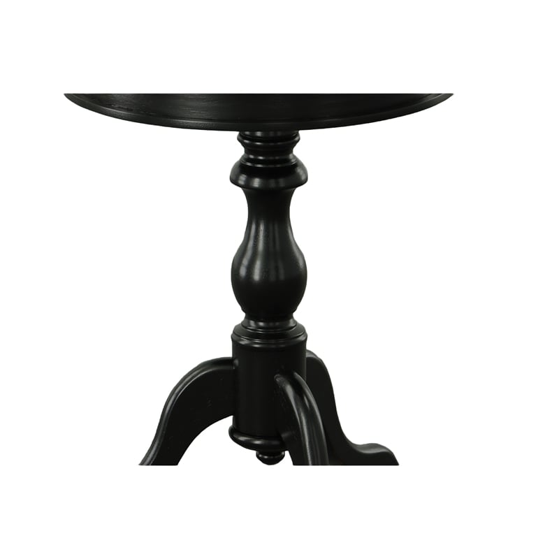 Carolina Classic Leeann Pedestal Accent Table in Black