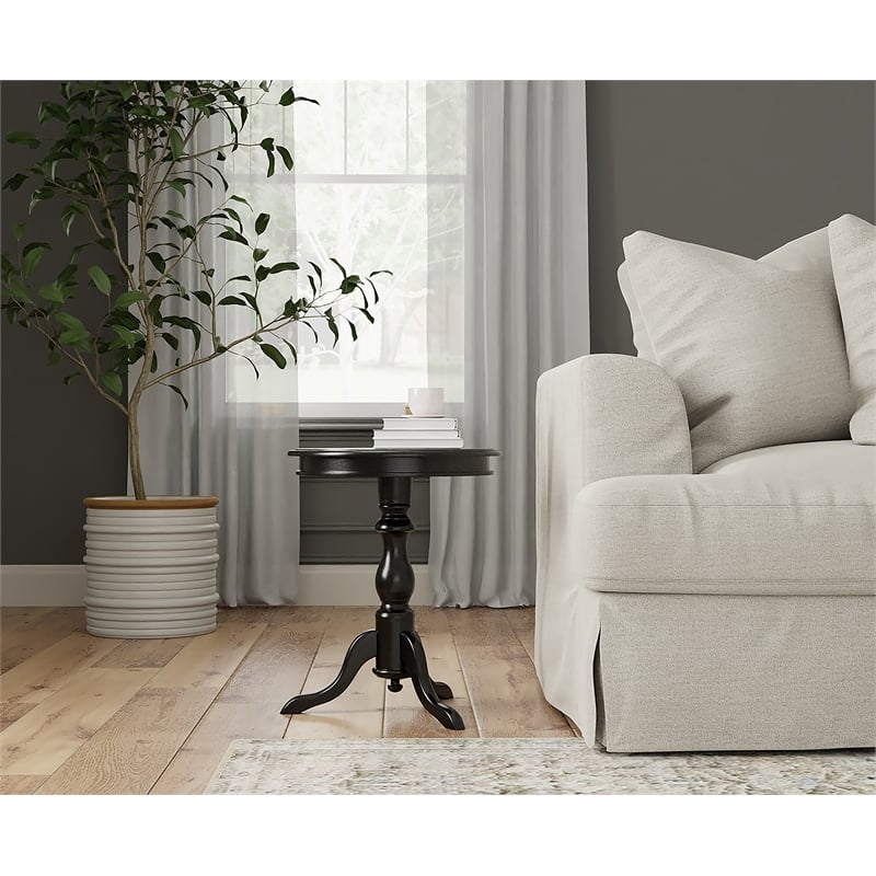 Carolina Classic Leeann Pedestal Accent Table in Black