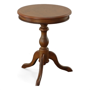 Carolina Classic Leeann Pedestal Accent Table in Chestnut