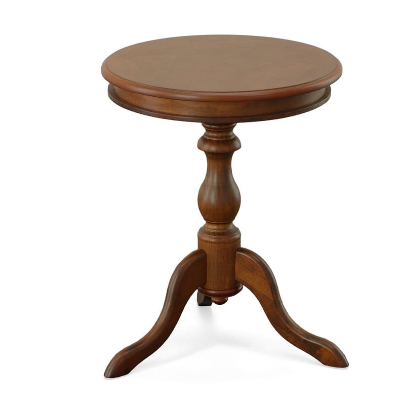 Carolina Classic Leeann Pedestal Accent Table in Chestnut