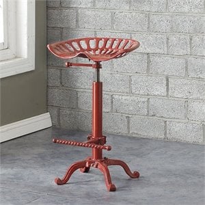 Carolina Classic Vintage Farmhouse 18.75&quot Metal Stool in Red
