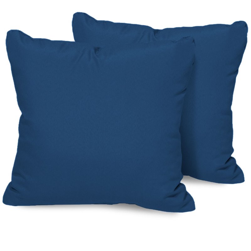 TKC 16 inch Square Outdoor Throw Pillow in Navy (Set of 2)