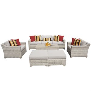 tkc fairmont 8 piece patio wicker sofa set c