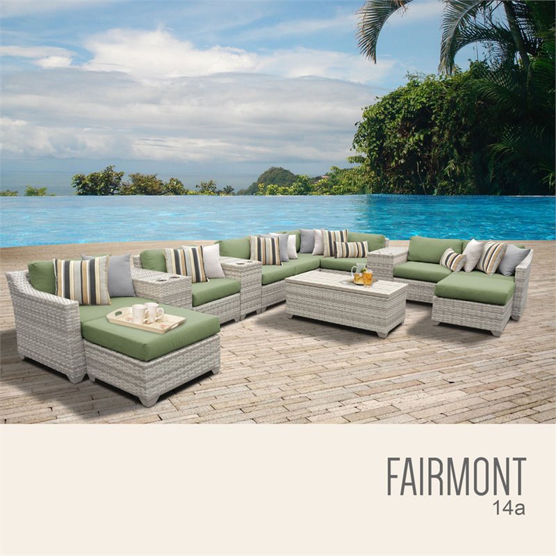 Tk classics fairmont 14 piece shop outdoor wicker patio furniture set