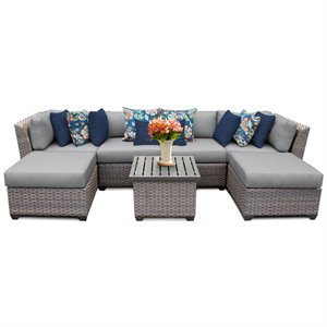 tkc florence 7 piece patio wicker sectional set a