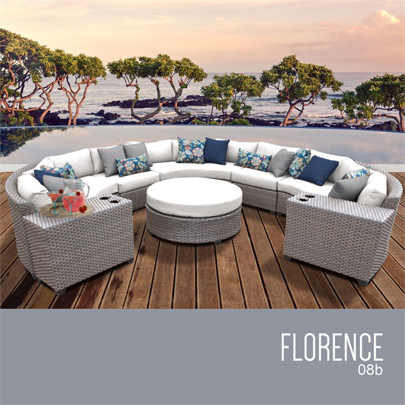 Florence 8 piece outdoor wicker patio furniture outlet set