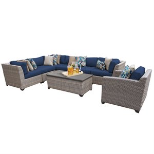 tkc florence 8 piece patio wicker sofa set d