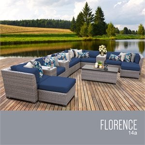 tkc florence 14 piece patio wicker sectional set