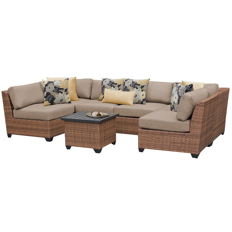 Tan wicker outdoor online sectional