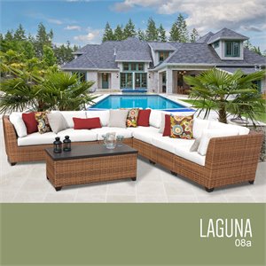 tk classics laguna 8-piece patio wicker sectional set 08a in white