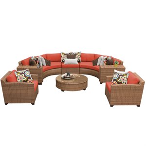 tk classics laguna 8-piece patio wicker sofa set 08e in orange