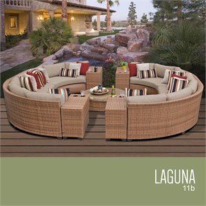 tk classics laguna 11-piece hand woven wicker patio sectional set