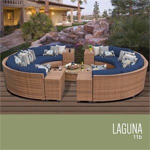 tk classics laguna 11-piece patio wicker sectional set 11b in navy