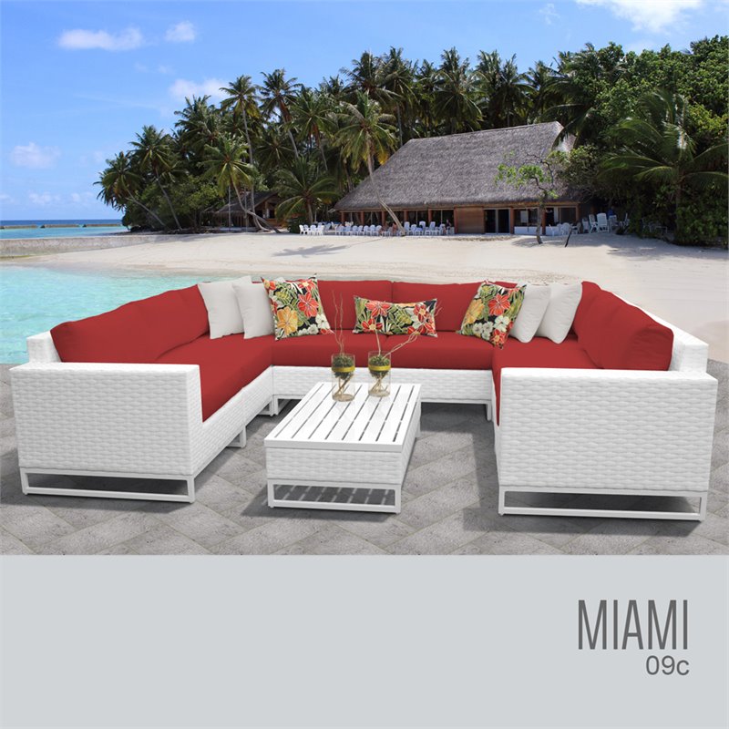 Miami red patio set new arrivals