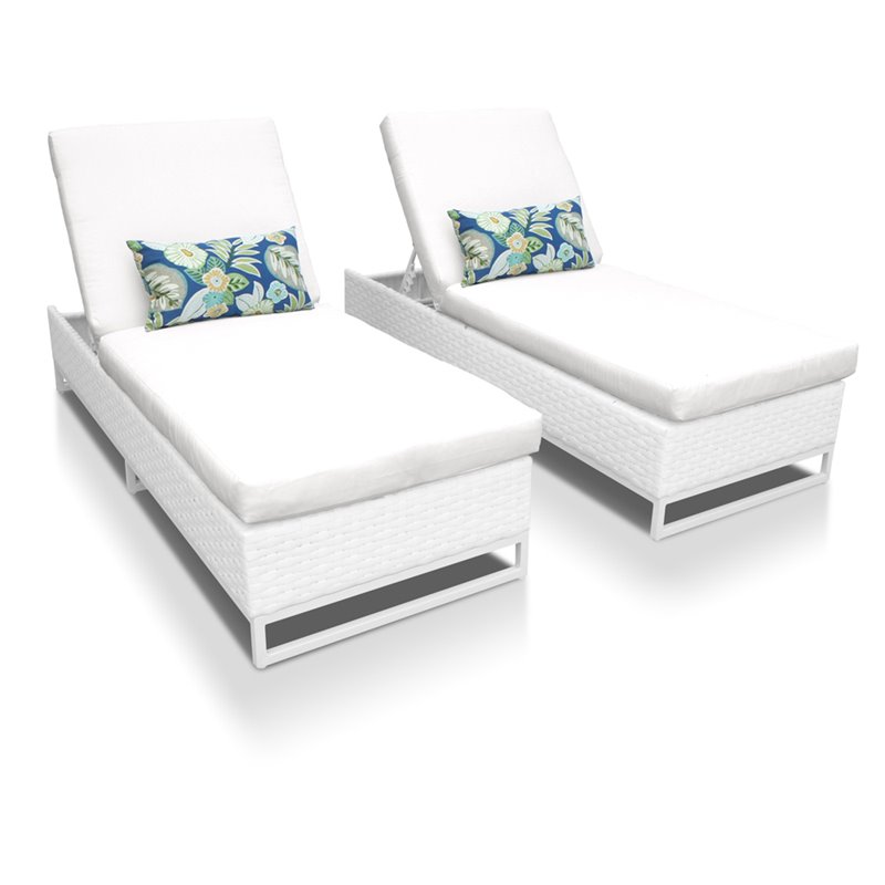 Tk Classic Miami Resin Patio Chaise Lounge In White Set Of 2 2x - Classic Outdoor Chaise Lounge Tk Classic Miami Resin Patio Chaise Lounge In White Set Of 2 2x - Classic Outdoor Chaise Lounge