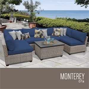 tkc monterey 7 piece patio wicker sectional set a