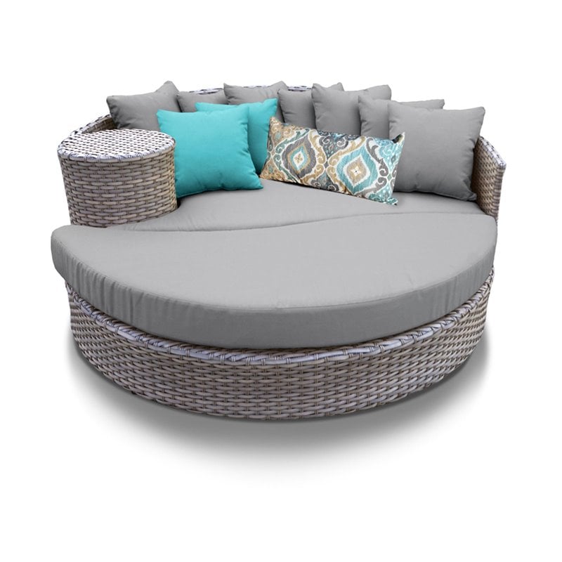 Tkc Oasis Round Patio Wicker Daybed, Round Patio Lounger