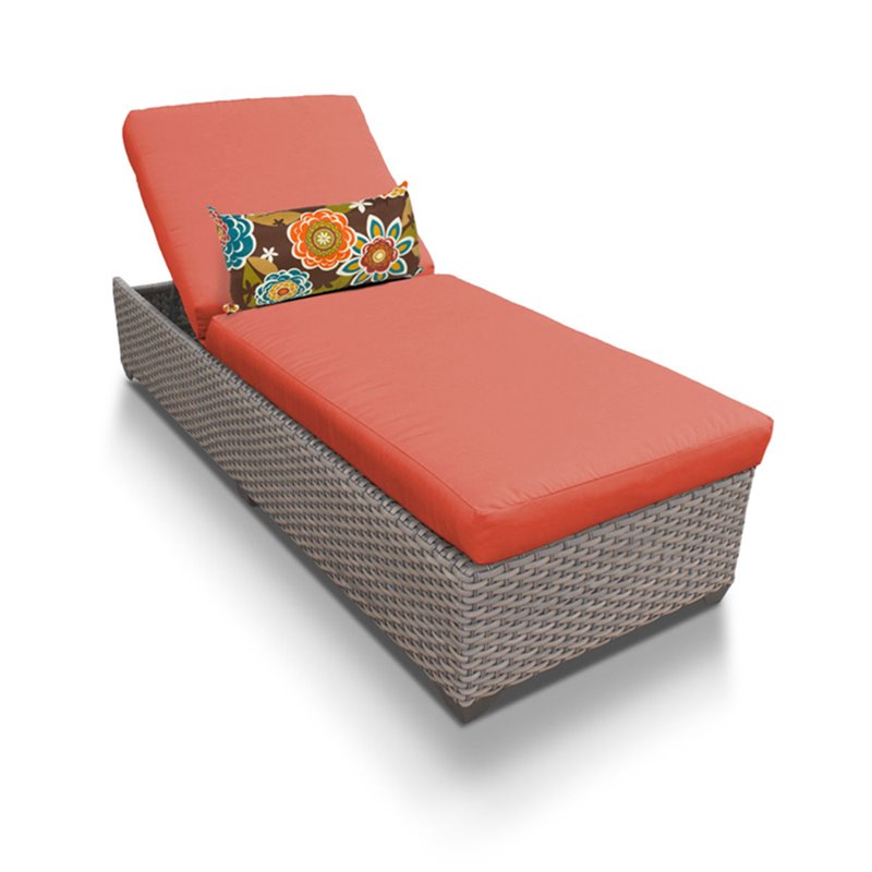 TK Classic Oasis Wicker Patio Chaise Lounge in Orange 639738837369 eBay